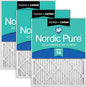 Nordic Pure 14x30x1 (Actual Size: 13 15/16 x 29 15/16 x 3/4) Pleated Air Filters MERV 14 Plus Carbon 3 Pack