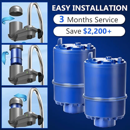 Faucet Water Filter Replacement for Pur and PUR Plus Mounted Water Filter System RF-9999 RF-3375 FM-2500V FM-3700 FM-3400B Natural Mineral Filtration 2 Pack by TOMOON