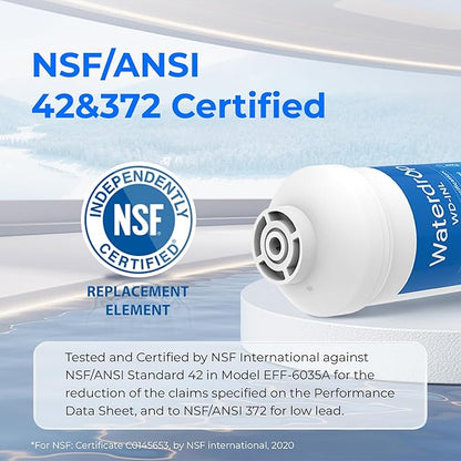Waterdrop Inline Water Filter for Refrigerator and Ice Maker, 1 Year NSF Certified High Capacity Drinking Water Filtration System with Direct Connect Fittings,Reduces Chlorine,Sediment,Bad Taste&Odor