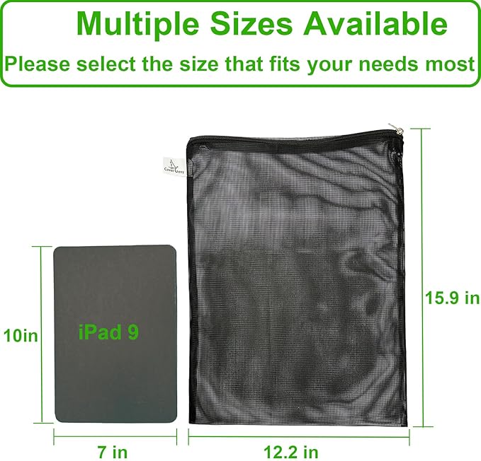 10 Pcs 12.2" x 15.9" Filter Media Bags, Extra Large Fish Tank Media Mesh Filters Bags for Activated Carbon, Ceramic Rings, Aquarium Mesh Reusable Bags with Zipper, Black.