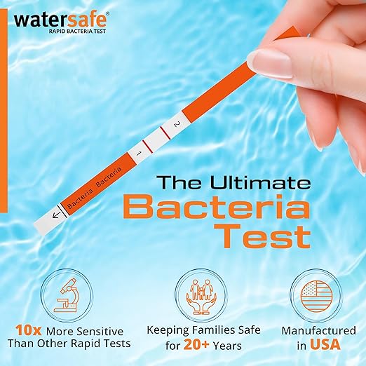 Pool and Spa Rapid Bacteria Test by Watersafe, Detects Down to 1 Bacteria/μL in 15 Minutes, Including E. coli and Salmonella. 20 Tests.