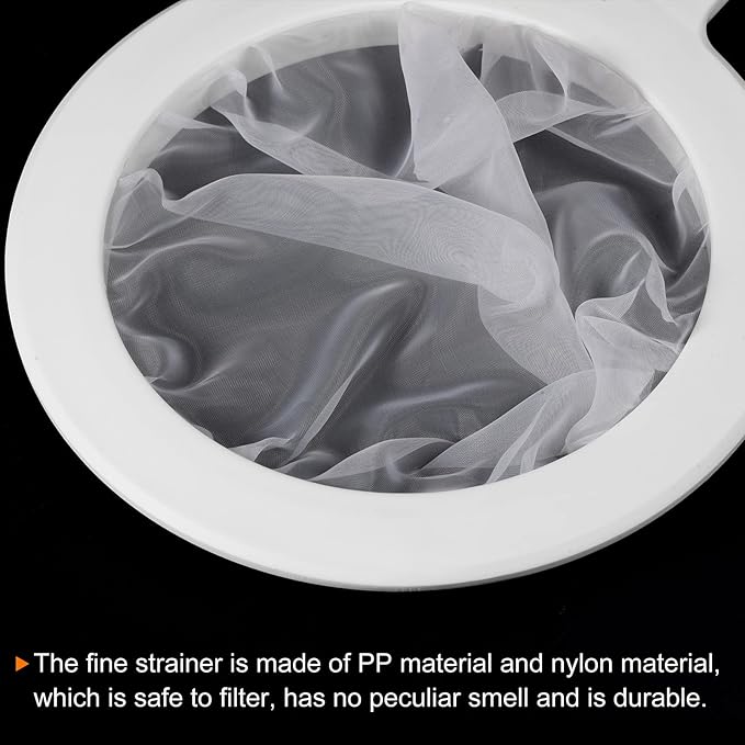 PATIKIL 9"x6" Food Filter Strainer, 100 Mesh, White, Polypropylene, Nylon