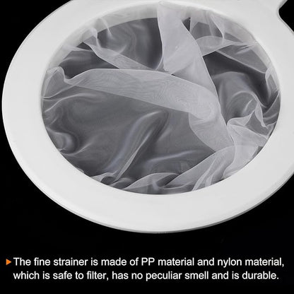 PATIKIL 9"x6" Food Filter Strainer, 100 Mesh, White, Polypropylene, Nylon