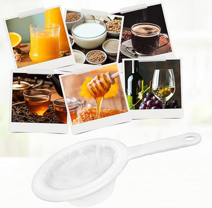 Quacc Nylon Fine Mesh Strainer Plastic Net Strainer 200 Mesh Kitchen Sieve Filter with Handle Hook Food Filter for Tea, Coffee, Nut Milk, Juice