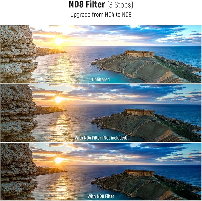 NEEWER 52mm UV CPL ND Lens Filter Kit, UV Protection + Circular Polarizing + Neutral Density (ND8) Camera Lens Filter Set with Multicoated Optical Glass, Slim Frame & Upgraded Foldable Storage Case
