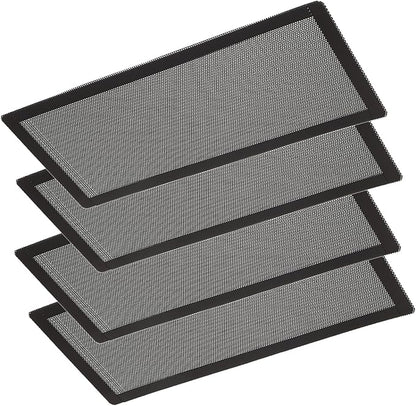 Magnetic Floor Vent Covers- 4"x10" Air Vent Screen Mesh Cover, Floor Register Vent Cover, Magnetic PVC Vent Mesh for Home Wall Ceiling Floor Air Vent Filters (4-Packs)