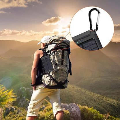 YELOMIN Solar Charger, 20000mAh Portable Type-C Solar Power Bank with 4 Cables, Waterproof Battery Pack, Outdoor External Backup Power Charger Six Outputs/LED Flashlights, Perfect for Camping Travel