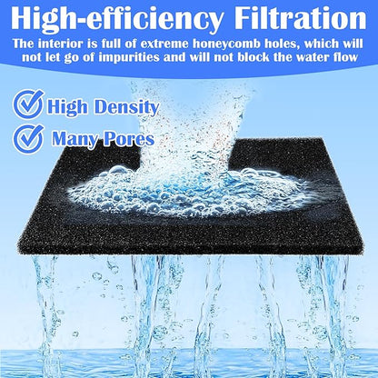 Aquarium Filter Pad - Aquarium Filter Media, Aquarium Filter Floss,15.7 x 19.6in Filter Pad, Filter Floss for Fish Tank, Aquarium, Ponds,Garden，Saltwater, Fershwater,Plant, Trutle(Black)