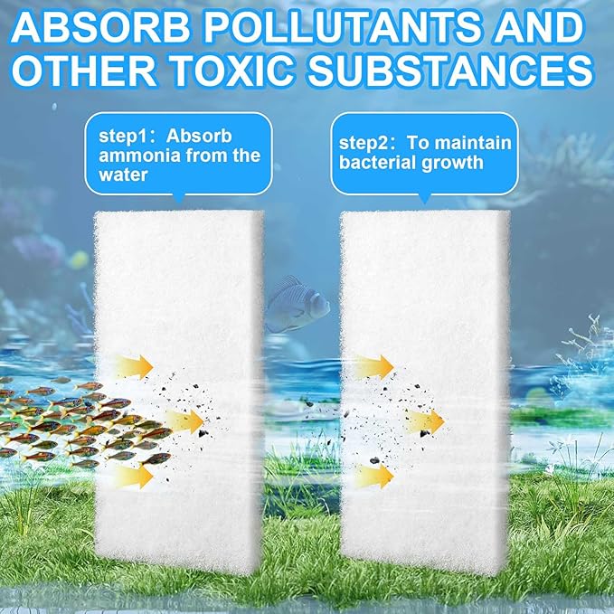 12 Pack Filter Pads for Aquarium Fish Tanks, Aquarium Polyethylene Media Pads