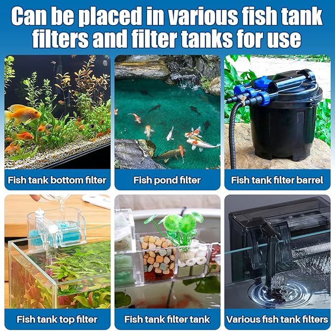 MAQIHAN Aquarium Bio Filter Media - 300g Ceramic Rings Balls, Porous Bio Media Brick for Fish Tank, Pond & Canister Filter, High Porosity Macaron Color (10oz)
