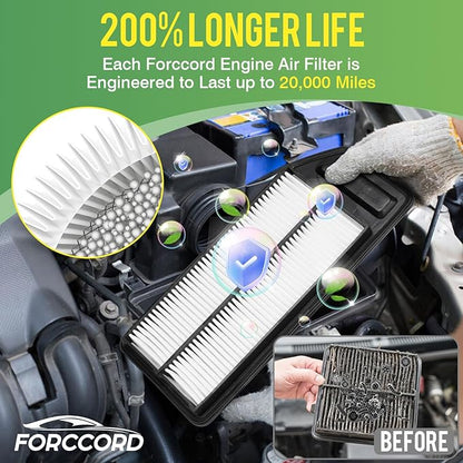 2-PACK Engine Air Filter Fits for Acura TSX 2004-2008 2.4L, Honda Accord 2003-2007 2.4L Air Filter Replacement CA9564 Car Accessories