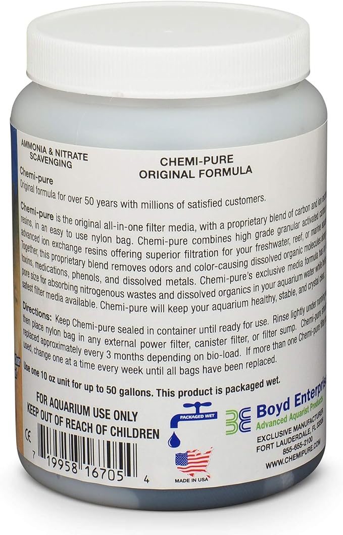 Boyd Enterprises ABE16705 Chemipure Filter Media for Aquarium, 10-Ounce