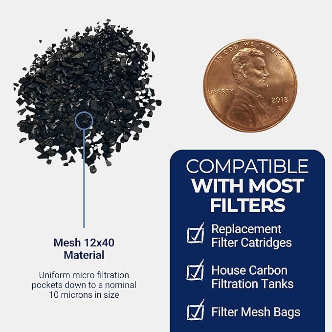 IPW Industries Bulk Activated Carbon - Coconut Shell Granular Activated Charcoal (GAC) for Water Filtration - Replacement Media for Pre and Post Carbon Water Filters (18 lbs)