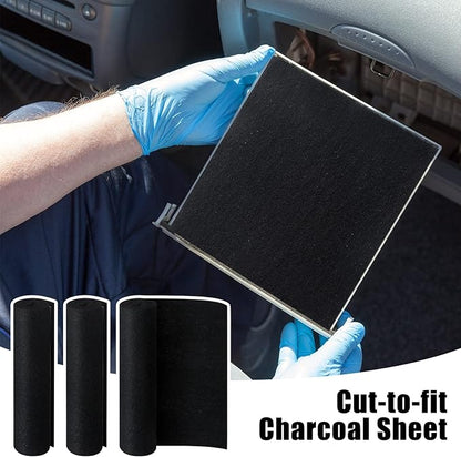 3 Pack Cut to Fit Carbon Pad Pre Filter Roll 16'' x 48'' with 3 Roll 126'' Tape for Air Purifiers Furnace Filters and AirConditioner Filters Cut to Fit Carbon Pad Removing Odor VOC