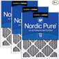 Nordic Pure 20x25x1 (19 1/2 x 24 1/2 x 3/4) Furnace Air Filters MERV 12 Pleated Plus Carbon 3 Pack