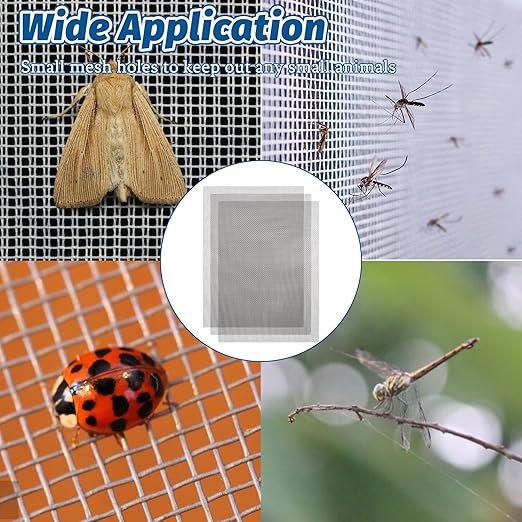 6 Pack 8.27 x 5.9 Inch Stainless Steel Wire Mesh Screen, 20 Mesh Woven Metal Wire Net for DIY Projects, Vent, Cage, Garden, Window, Easy to Cut and Resistant to Rust, Prevents Rodents from Enter