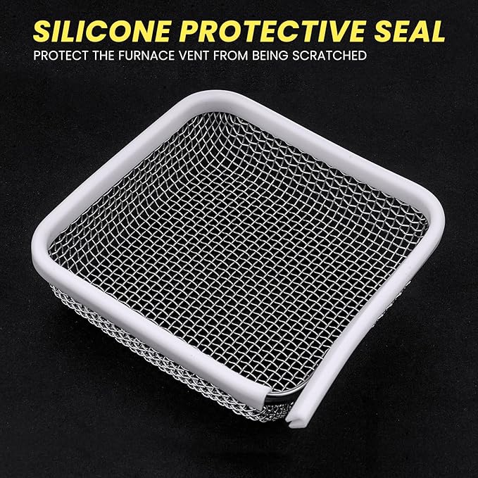 SheeChung RV Furnace Vent Screen, Flying Insect Screen Water Heater Cover for Camper, 4.5 x 4.5 x 1.3 Inch and RV Water Filter 4 Pack with Flexible Hose Protector