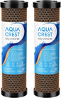 AQUA CREST 1 Micron 2.5"x10" Whole House CTO Carbon Water Filter Cartridge Replacement for DuPont® WFPFC8002, Culligan® D-10A, CBC-10, GE® FXWTC, GXWH20T, Pack of 2
