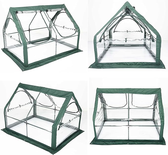 Portable Greenhouse for Garden Bed ,Easy Set-Up Gardening Flower House & Plant Sunshine Room with PVC Cover for Protecting Plant from Cold Frost & Birds & Insects