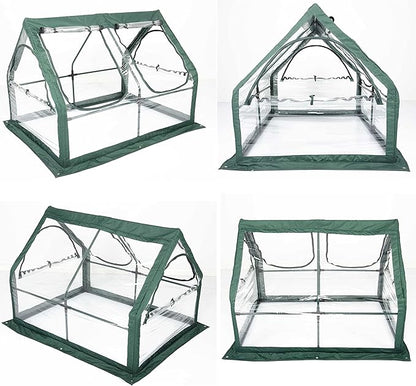 Portable Greenhouse for Garden Bed ,Easy Set-Up Gardening Flower House & Plant Sunshine Room with PVC Cover for Protecting Plant from Cold Frost & Birds & Insects