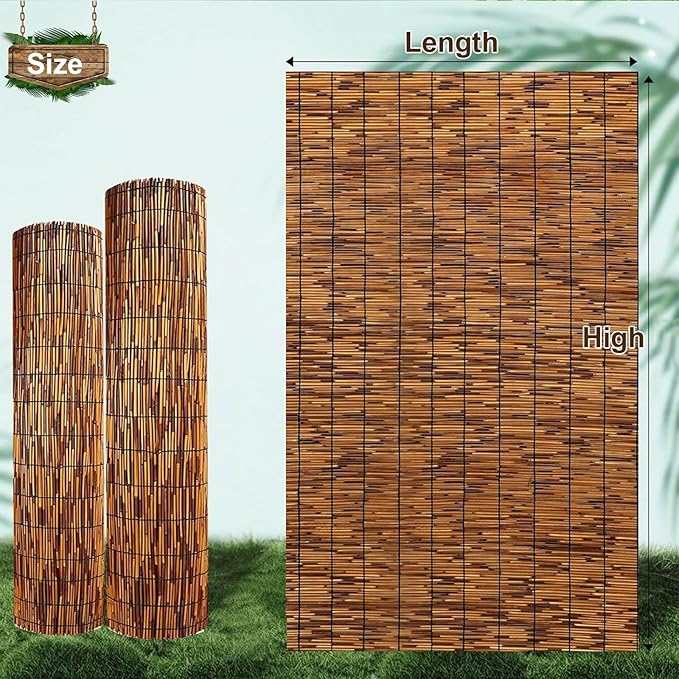 Fence Privacy Screen Natural Reed Fencing Decorative Fence for Backyard Garden Patio Pool Apartment Balcony Outdoor Wall Divider Privacy Screen