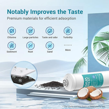 AQUACREST 5 years In-Line Water Filter for Refrigerator and Ice Maker, High Capacity, 1/4-Inch Direct Connect Fittings, Easy Installation, Reduces Chlorine, Bad Taste & Odor