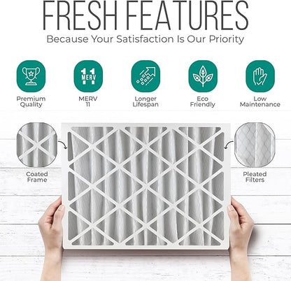 Furnace Filters 16x25x4 - HVAC Air Filter Replacement FC100A1029 Merv 11 with Homequip Easy Disposal Bag (2 Pack)