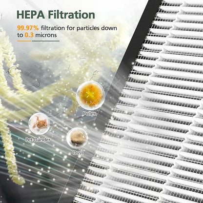 AP303 AP304 Replacement Filters, Compatible with DAYETTE AP303/AP304/AP305/AP405 Air Purifier, and for FRESHDEW AP303/304 Purifier, HEPA Filter with 3 Stage Filtration, 4 Pack (Standard-White)