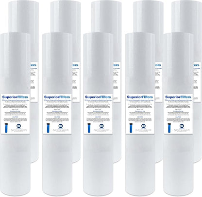 10 Micron Sediment water Filter - Whole House Water Filter Cartridge - 4.5 x 20-inch Replacement - Compatible with All Whole House Water Filter System - (20 X 4.5, 10 Count)