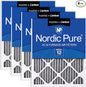 Nordic Pure 14x20x1 (Actual Size: 13 1/2 x 19 1/2 x 3/4) Furnace Air Filters MERV 12 Pleated Plus Carbon 4 Pack
