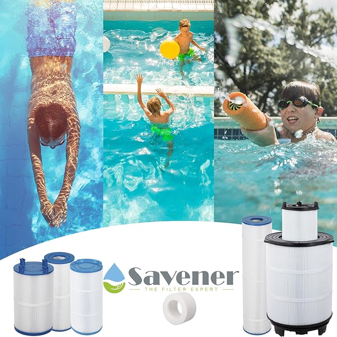 Savener® 27002-0100S Pool Filter Cartridges, Replaces Sta-Rite 27002-0100S Pool and Spa D.E. Filter, Compatible with Sta-Rite PLM100 and System 2 Modular Media, with Air Bleed Assembly, 100 Sq. Ft