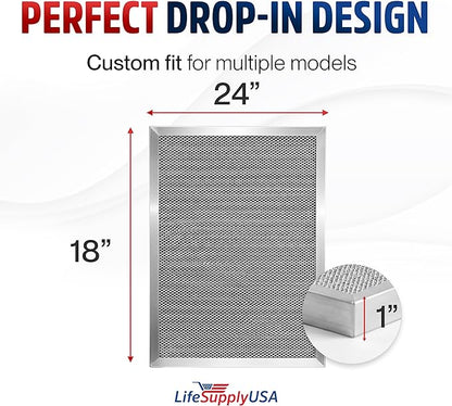 18x24x1 Electrostatic Air Filter, MERV 8, Washable, Reusable Furnace AC/HVAC Filter, Energy Saving, Easy to Clean, Long-Lasting by LifeSupplyUSA