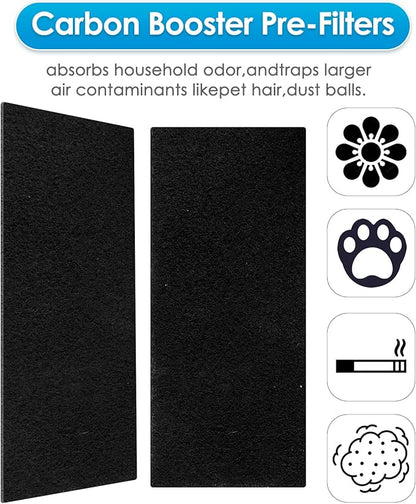 (9 Pack) AER1 Filter 3 HEPA Filters + 6 Carbon Booster Filters Compatible With Holmes AER1 Type Total Air Filter, HAPF30AT And HAP242-NUC, Replacement HEPA Filter Kit