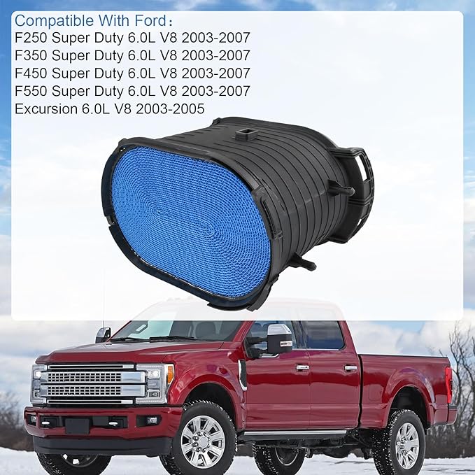 CARMOCAR Air Filter FA1778 Replacement for Ford 6.0L F250 F350 F450 F550 Super Duty V8 2003-2007 Excursion Power stroke Diesel 2003-2005 4C3Z-9601-AA 3C3U-9601-BC CA9516