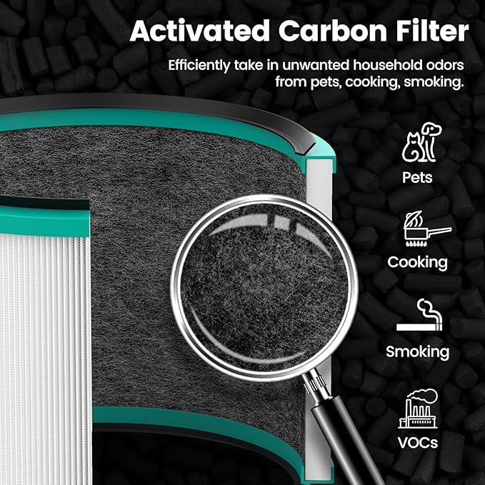 Colorfullife 2 Pack Replacement Filter for Dyson HP00, HP01, HP02, HP03, DP01, DP02 Desk Air Purifiers. Compare to Part # 968125-03 for Dyson Pure Cool Link Fans