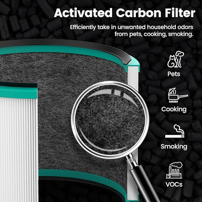 Colorfullife 2 Pack Replacement Filter for Dyson HP00, HP01, HP02, HP03, DP01, DP02 Desk Air Purifiers. Compare to Part # 968125-03 for Dyson Pure Cool Link Fans