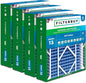 Filterbuy 21x21x5 Air Filter MERV 13 Optimal Smoke & Allergy Defense (4-Pack), Electrostatic Pleated HVAC AC Furnace Filters Replacement for Rheem, Ruud, & Protech (Actual Size: 20.63 x 20.63 x 4.38)