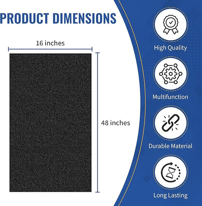 CFS Pack of 2, Universal Cut to Fit Carbon Pre-Filter Pad Roll for Air Purifiers, Range Hood, Furnace Filters & Conditioner Fresh Indoor Air Charcoal Filter Sheet 16"x48"