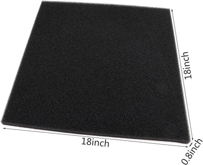 Aquarium Filter Bio Sponge Pad, Foam Sponges Filter Media, Cut fit it Filter Accessories for Fish Tanks and Ponds (18"x18"x0.8" (50PPI) 2 PACK)