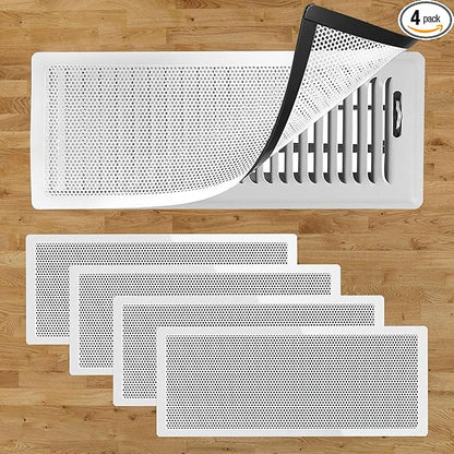 4 PCS White Magnetic Vent Covers - 4.7"x12" Magnetic Air Vent Screen - for Floor/Wall/Ceiling Registers - Easy Install, Secure Fit - Durable(Fits Registers 5" to 6" Wx 12" to13" L)