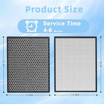 7- Pack 3000 Replacement Filters Compatible with Air Doctor 3000 Serie Air Purifier,Include 1 FLliter, 2 Activated Carbn and 4 Extra Carbn Pre-Filters
