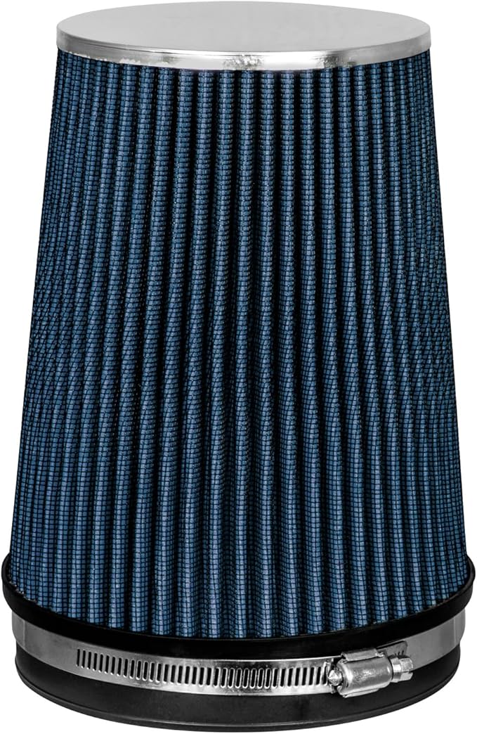 BLUE 6" 152 mm Inlet Truck Air Cone Replacement Performance Washable Clamp-On Dry Air Filter (8" Tall)