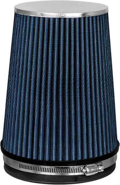 BLUE 6" 152 mm Inlet Truck Air Cone Replacement Performance Washable Clamp-On Dry Air Filter (8" Tall)
