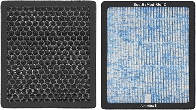 BestEvMod Air Filter Gen2 Compatible with Rivian R1T & R1S 2025 2026 Accessories Replacement Air Filter HEPA H14 Activated Fit Gen 2 ONLY