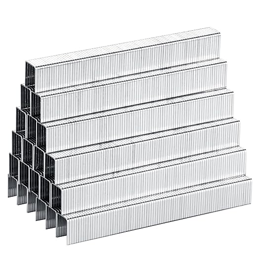 meite T-50 Heavy Duty Staples, 9/16 Inch Galvanized T-50 Staples for Staple Gun, 20 Gauge 3/8 Inch Crown Staple for Upholstery, Construction, Furniture (1 Case)