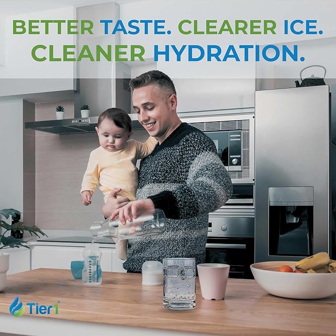 Tier1 RWF1041 UKF7003 Refrigerator Water Filter | Replacement for EDR7D1, UKF7002AXX, UKF7003AXX, WSM-1, WF288 Fridge Filter - Up to 12 Months Supply | Easy Install | Great Tasting Water & Ice (2-pk)