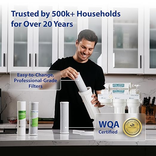 APEC Water System ROES-PHUV75 Essence Series Top Tier Alkaline Mineral pH+ and UV Ultra-Violet Sterilizer 75 GPD 7-Stage Ultra Safe Reverse Osmosis Drinking Water Filter System