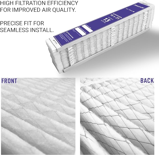 Compatible for Carrier & Bryant EXPXXFIL0316 Air Filter Replacement EXPXXFIL0016 16x25x5 (2-Pack), MERV 13, Foldable Media