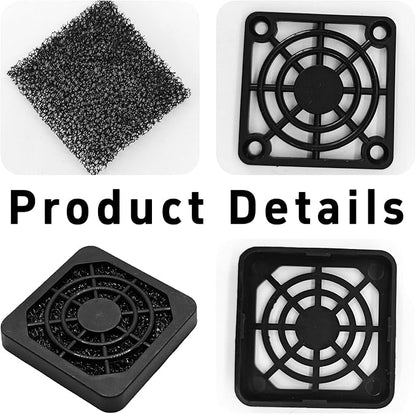 8Pcs 40mm Cooling Fan Filter, Plastic Dustproof Mesh Cover for PC Computer Case, Effective Dust Protection, Easy Installation, Reusable Filter Grill Black