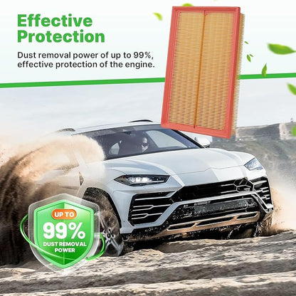 Engine+Cabin Air Filters Set Fit for 2019-2021 Volkswagen Golf 1.4L, 2019-2021 Jetta 1.4L Engine Air Filter Replacement Automotive Accessories CF11643 5QM129620B